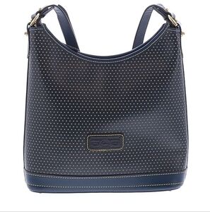 Vintage Cabrio Dot Dooney and Bourke Shoulder Bag Navy